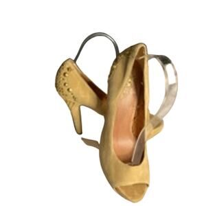 Vince Camuto Missie Studded Peep Toe Heels Tan Suede 8